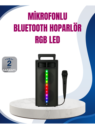 Kablosuz RGB Işıklı Bluetooth Hoparlör | Ev, Parti ve Açık Hava Kullanımı