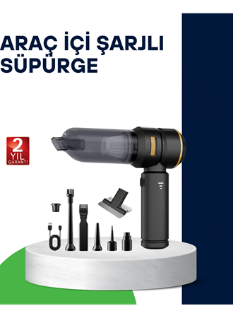 Kablosuz Şarjlı Araç İçi ve Küçük Alanlar İçin Güçlü Vakumlu Süpürge