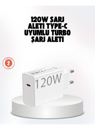120W Güçlü Hızlı Şarj Adaptörü ve Type-C Kablo Seti – Güvenli Şarj Teknolojisi