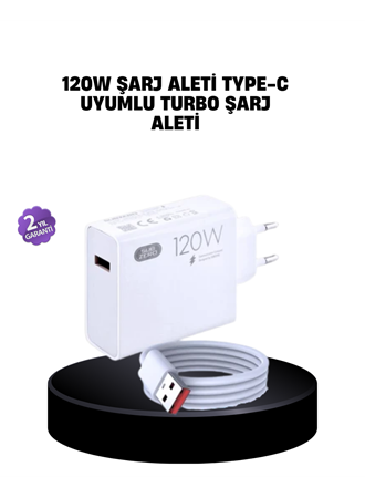 120W Mi Turbo Destekli Hızlı Şarj Cihazı Type-C Uyumlu Akım Korumalı