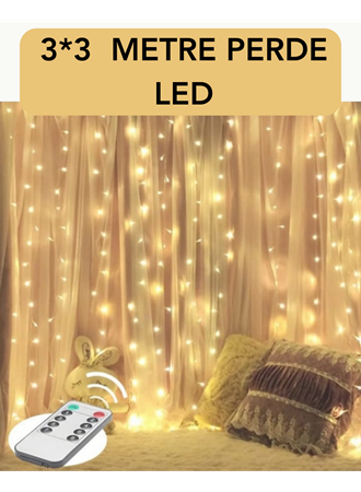 3x3 Metre Perde LED Işık – Parti ve Bahçe Dekorasyonu