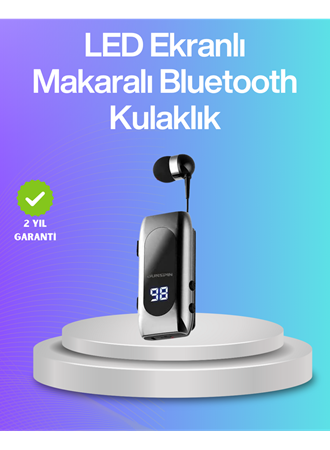 Bluetooth 5.2 Klipsli Kablosuz Kulaklık – Dijital Ekran & Titreşimli Uyarı
