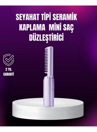Kablosuz USB Şarjlı Saç Düzleştirici Tarak – Seyahat Boy