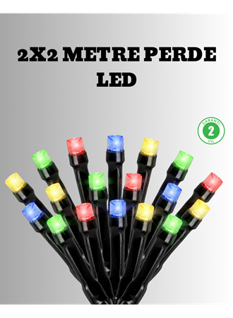 2x2 Metre Pil ile Çalışan Perde LED Işık – 8 Modlu Dekoratif