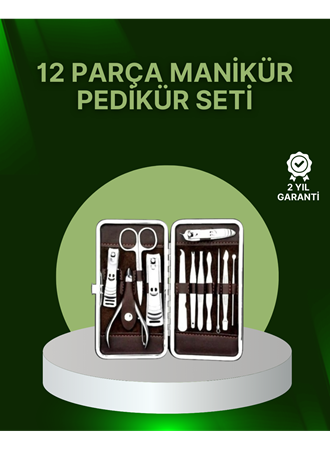 12 Parçalık Özel Deri Çantalı Kişisel Bakım Seti