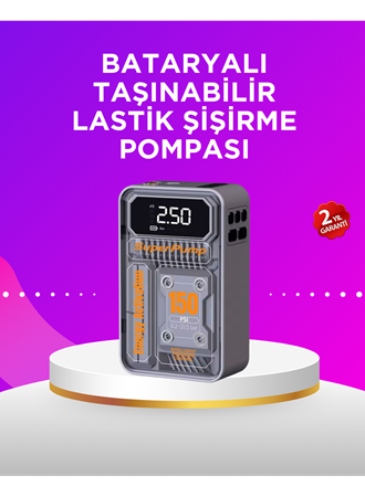 Mini Boy Elektrikli Şarjlı Yüksek Basınçlı Lastik Şişirme Pompası