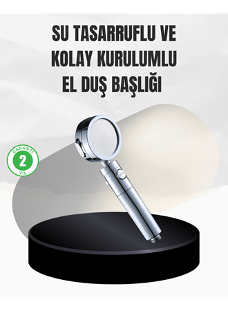 Kolay Montajlı 3 Modlu Yüksek Basınç Duş Başlığı
