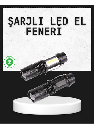 Odak Ayarlı 2000 Lümen Şarjlı LED El Feneri