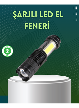 4 Modlu USB Şarjlı LED El Feneri Kamp ve Outdoor