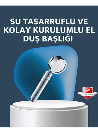 Yüksek Basınçlı 3 Fonksiyonlu Duş Başlığı
