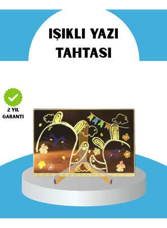 Silinebilir LED Mesaj Tahtası 7 Renkli Kalem Dahil