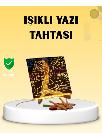 LED Işıklı Akrilik Yazı Tahtası Renkli Kalem Setiyle