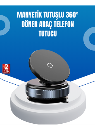 Evrensel Manyetik Araç Telefon Tutucu 360° Döner Başlık