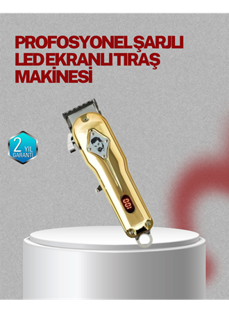 Type-C Şarjlı LCD Ekranlı Profesyonel Saç Sakal Tıraş Makinesi