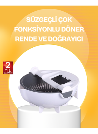 5 Fonksiyonlu Döner Süzgeçli Rende ve Dilimleyici Aparat