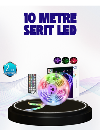 Bluetooth Kontrollü Smart Şerit Led 10M Sese Duyarlı RGB Aydınlatma