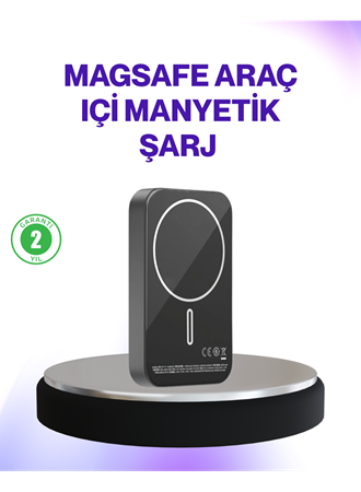Mıknatıslı MagSafe Uyumlu Araç Tutucu Kablosuz Şarj Destekli