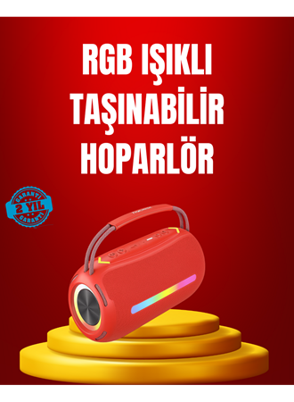 Suya Dayanıklı 20W RGB Hoparlör Bluetooth, USB, SD Kart ve AUX Girişli