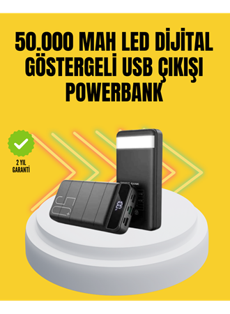 Profesyonel 50.000 mAh Powerbank – Aynı Anda Birden Fazla Cihaz Şarj Eden, Dayanıklı ve Güvenli Taşınabilir Şarj Cihazı