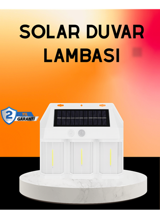 Güneş Enerjili 3 Modlu Duvar Apliği – Bahçe ve Garaj Aydınlatması