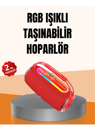 IPX6 Su Geçirmez RGB LED Işıklı Taşınabilir Bluetooth Hoparlör 2400 mAh