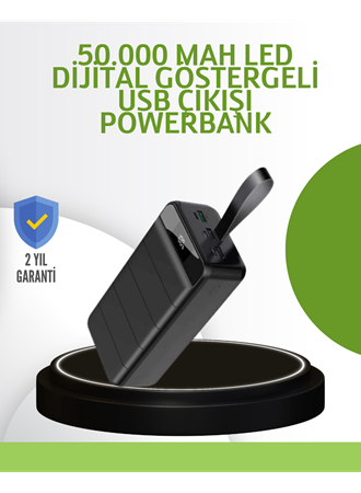 Ultra Güçlü 50.000 mAh Powerbank – LED Ekranlı, Çoklu Bağlantı Seçenekli, Akıllı Koruma Sistemli Şarj Ünitesi