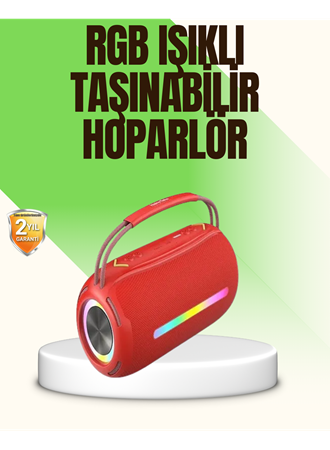RGB LED Işıklı 20W Taşınabilir Bluetooth Hoparlör IPX6 Suya Dayanıklı