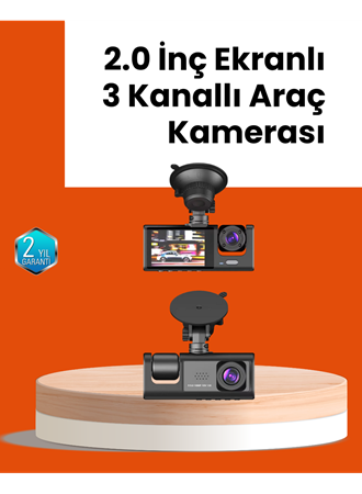 Full HD Araç Kamerası  Çift Yönlü Kayıt ve Darbe Sensörü