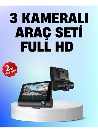 Full HD 1080P 3 Kameralı Araç DVR – Gece Görüşlü ve G-Sensörlü Güvenlik Çözümü