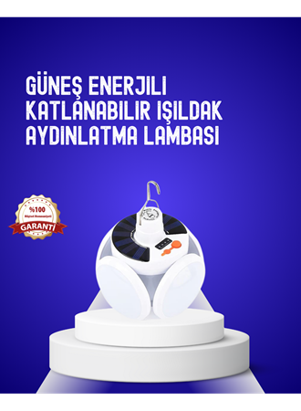 USB ve Solar Şarjlı Katlanabilir 5 Taraflı LED Lamba