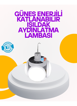 Solar Enerjili Katlanabilir Led Kamp ve Bahçe Lambası