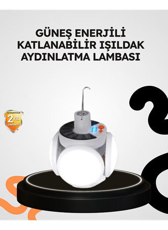 Güneş Enerjili Katlanabilir 5 Kanatlı Solar Bahçe Lambası