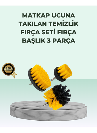 Matkap Uyumlu Temizlik Fırçası Seti 3’lü Çok Amaçlı