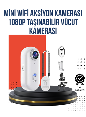 360° Klipsli Manyetik Spor Kamera Yüksek Çözünürlük