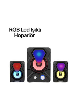 Renkli LED Işıklı Hoparlör
