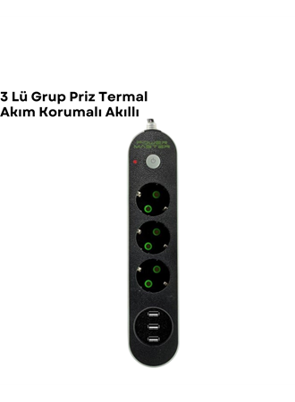 3 USB Portlu Üçlü Priz CXE103