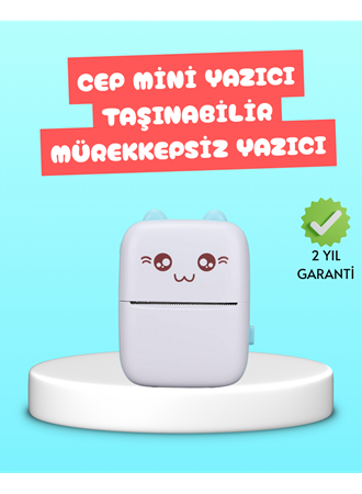 Mini Termal Yazıcı Kablosuz Taşınabilir Bluetooth Bağlantılı 200 DPI