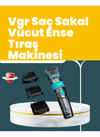 VGR V-695 Saç ve Sakal Kesme Makinesi LED Ekranlı 5 Uzunluk Ayarı