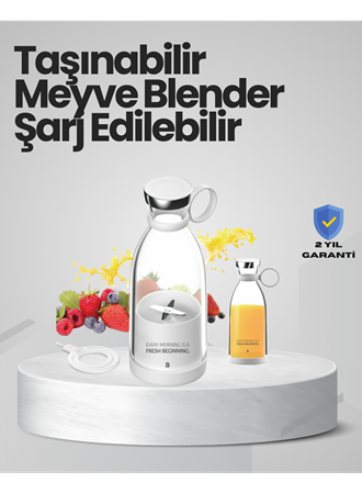 Pembe ve Beyaz Renk Seçenekli Mini Boy Meyve Sıkıcı