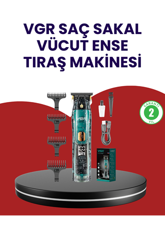 VGR V-695 Şarjlı Profesyonel Erkek Saç Sakal Tıraş Makinesi IPX7 Su Geçirmez