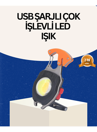 USB Şarjlı Mini LED Anahtarlık Fener