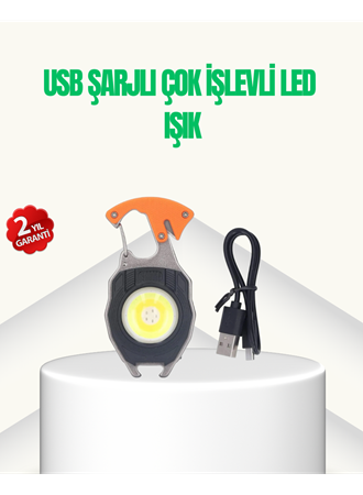 Çok İşlevli USB Şarjlı Anahtarlık Fener