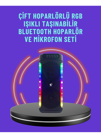 Ev ve Dış Mekan Kullanımına Uygun RGB Işıklı Hoparlör