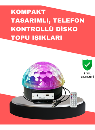 Çok Renkli LED Masaüstü Disko Topu Parti Aydınlatma Cihazı