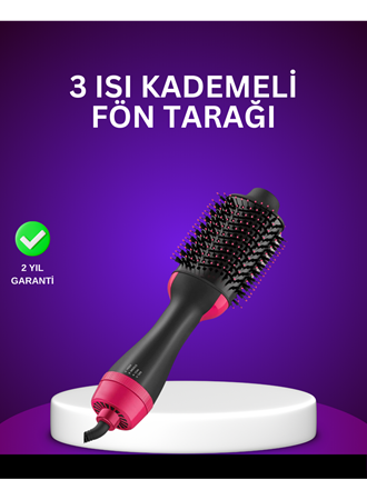 Negatif İyon Teknolojili Saç Kurutma ve Şekillendirme Fırçası