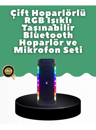 Yüksek Ses Güçlü Kablosuz Hoparlör  Karaoke Mikrofonlu