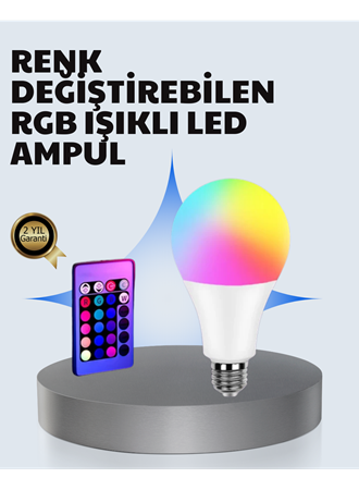 A Kalite 2025 RGB LED Ampul Uzaktan Kumandalı 16 Renkli Lamba