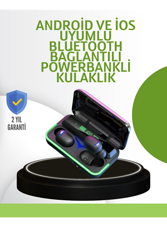 Oyun Modlu E10 Bluetooth Kulaklık Powerbank ve LED Ekranlı