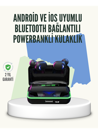 E10 Powerbank Şarjlı Bluetooth 5.1 Kulaklık Spor ve Oyun İçin