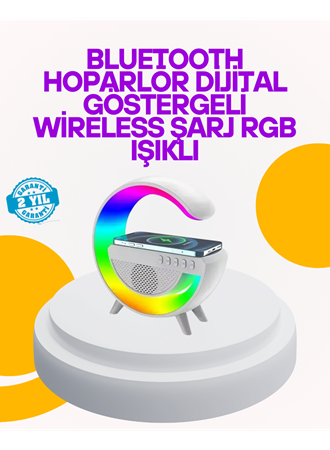 Renkli Işıklı 15W Kablosuz Şarjlı Masa Lambası